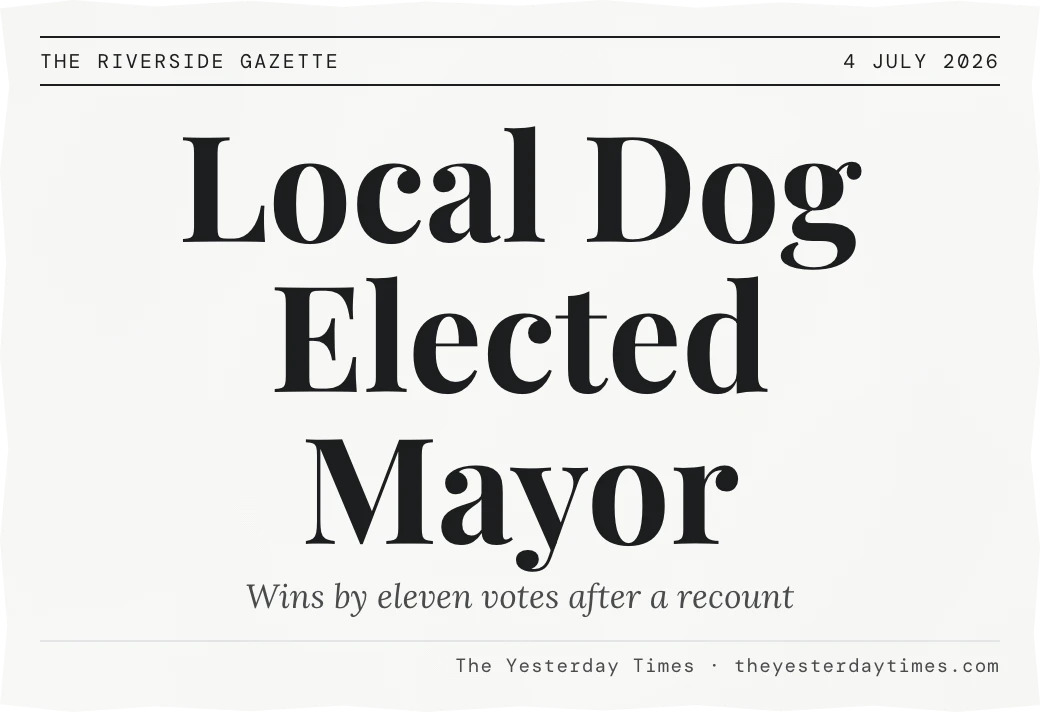 Newspaper headline image in extra large type, made with the headline maker